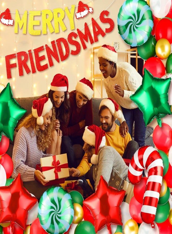 سيماتن مجموعة زينة حفلات عيد الميلاد من Seematn، 128 قطعة، تتضمن لافتة "احتفال الأصدقاء"، بالونات، زينة عيد الميلاد، وأكاليل، وأشرطة زينة مستوحاة من مسلسل "الأصدقاء"، ومستلزمات حفلات عيد الميلاد. - Image 5